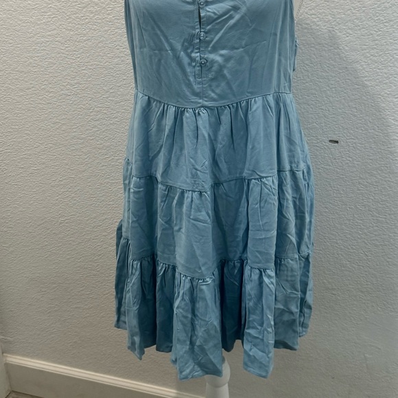 LA hearts blue tiered mini dress - Picture 4 of 8